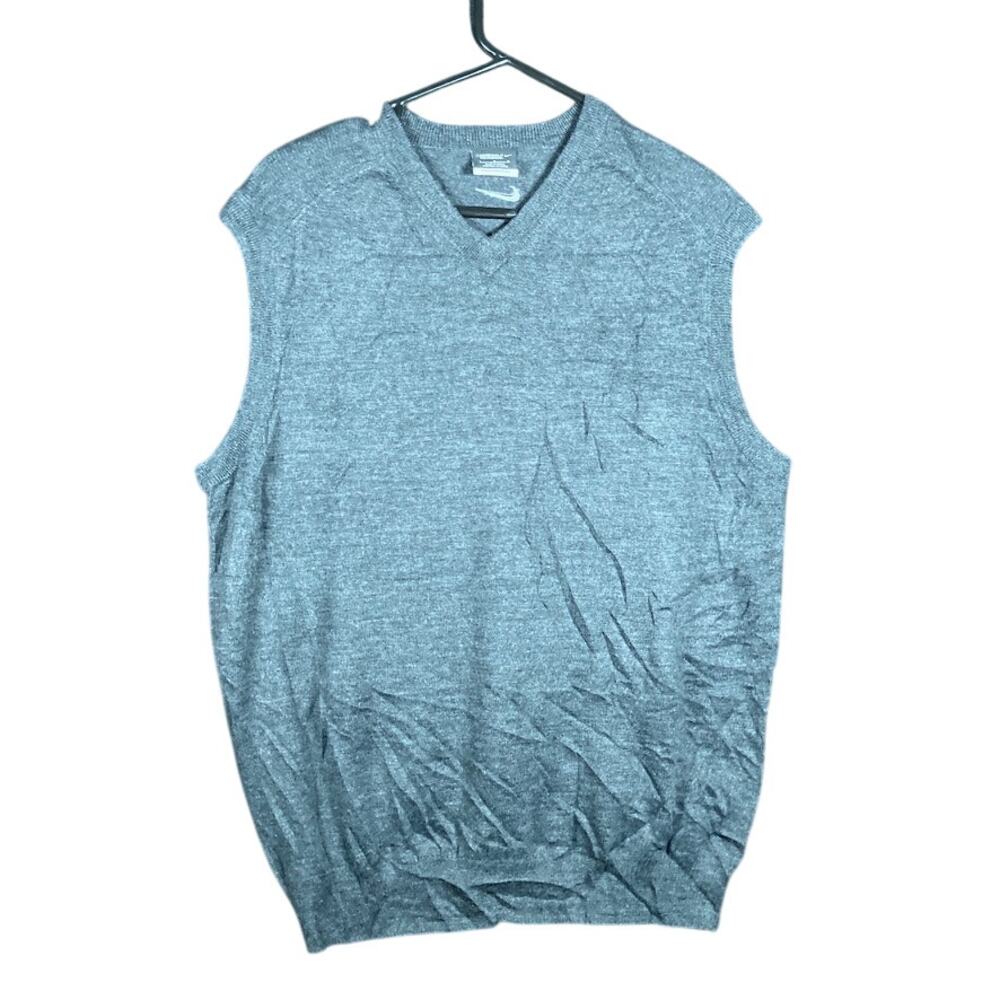 Nike Golf Mens Sweater Gray Dry Fit Tour Performance Vest Merino Wool Blend L